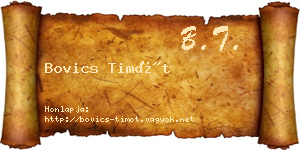 Bovics Timót névjegykártya